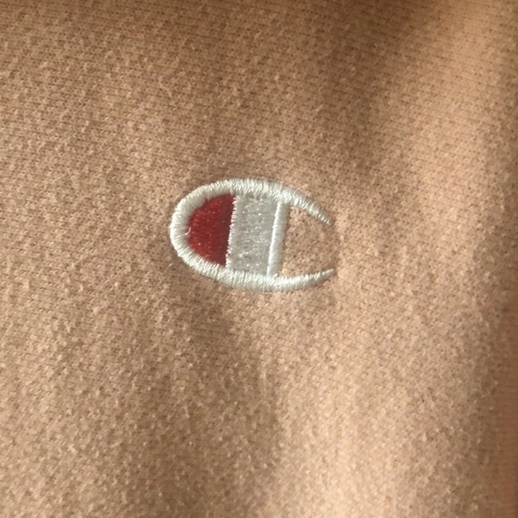 Dusty Pink Cropped Champion Hoodie - Picture 2 of 3